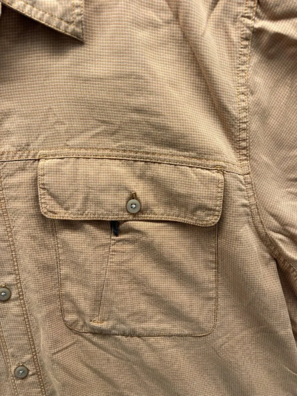 The North Face Shirt Men 2XL Brown Check Short Sleeve Button Up Outdoor Casual